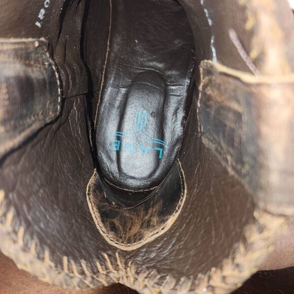 Lane Womens Plain Jane Braided Bootie Size 8 Brown Distressed - Picture 12 of 12